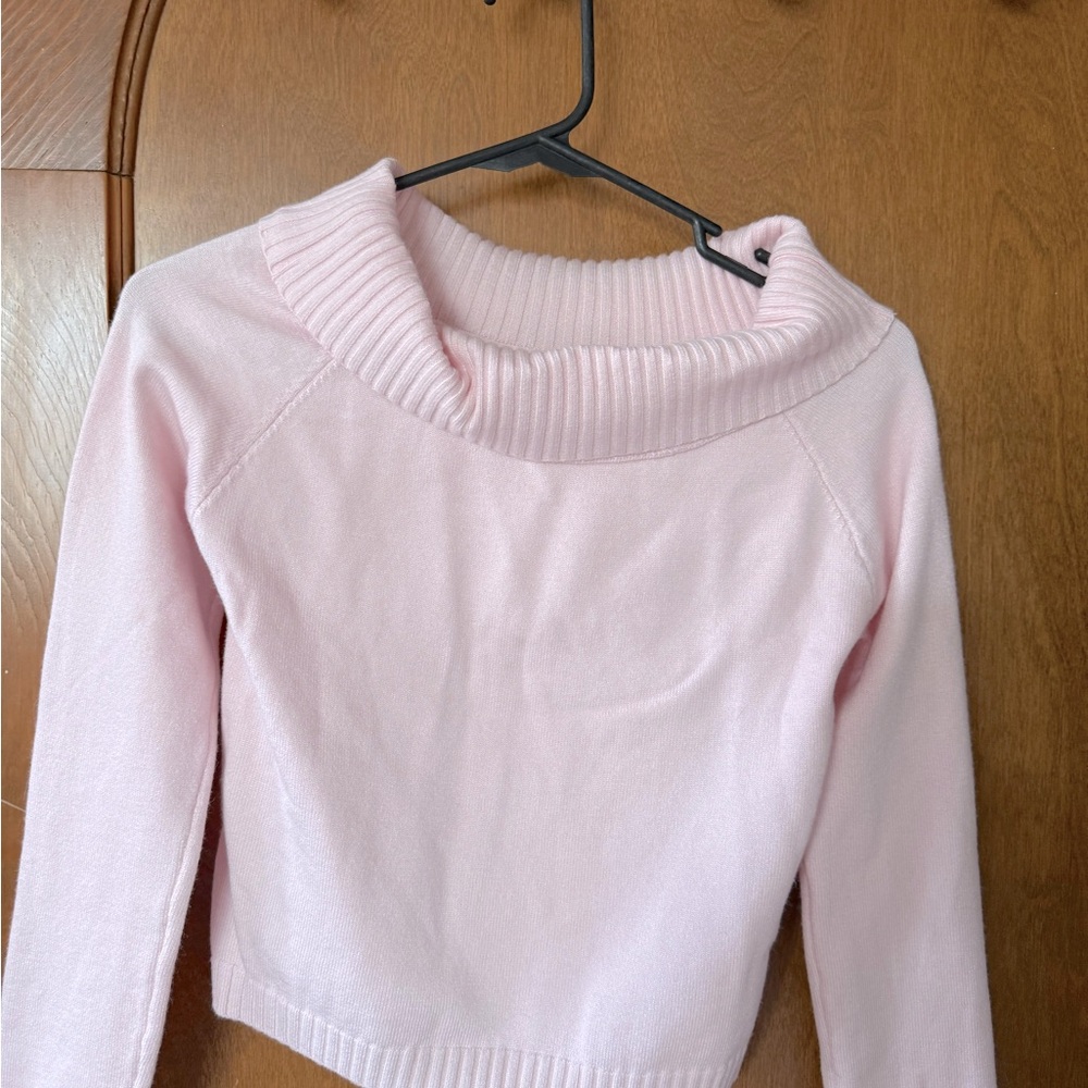 Pink cowl neck kids sweater size medium